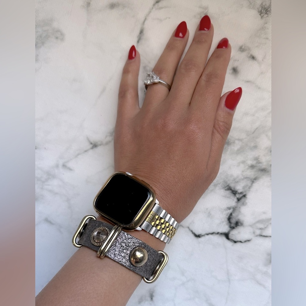 Anthropologie - EUC - Mixed metal and leather bracelet